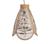 Romimex Plafonnier noir naturel en jute bambou 37 x 47 x 37 cm