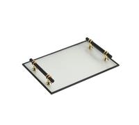 Romimex Plateau Transparent doré métal Verre 31 x 4 x 20 cm