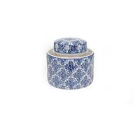 Romimex Pot bleu blanc porcelaine 20 x 16 x 20 cm