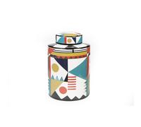 Romimex Pot bleu rouge vert porcelaine 17 x 28 x 17 cm
