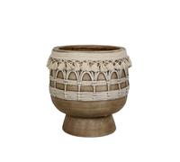 Romimex Pot en résine avec Franges Beige 29 x 30 x 29 cm