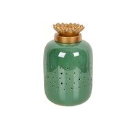 Romimex Pot Vert céramique 15 x 24 x 15 cm avec Couvercle
