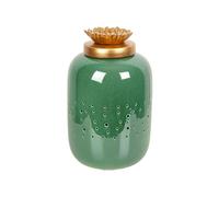 Romimex Pot Vert céramique 17 x 29 x 17 cm avec Couvercle