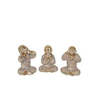 Romimex Set de Figurines doré Moine 11 x 15 x 9 cm 3 pièces