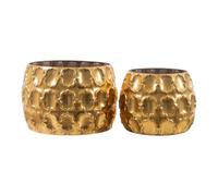 Romimex Set de Pots de Fleurs doré métal (2 pièces) D1618283 - EAN : 8435700845552