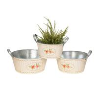 Romimex Set de Pots de Fleurs Multicolores en métal (3 pièces)