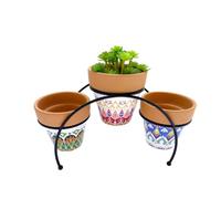 Romimex Support pour Pot de Fleurs Multicolore en métal céramique 27 x 17 x 12 cm