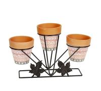Romimex Support pour Pot de Fleurs Multicolore en métal céramique 30 x 20 x 12 cm
