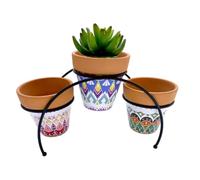 Romimex Support pour Pot de Fleurs Multicolore en métal céramique 31 x 18 x 12 cm