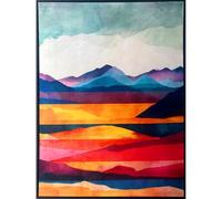 Romimex Tableau velours bois MDF paysage 83 x 123 x 4 cm