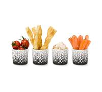 ROMINOX Lot de 4 mini gobelets à goûter - Aperitivo - En céramique - Pour noix, bâtonnets de légumes, tapas, sauces ou confitures, dimensions : env. 6,5 x 6,5 x 5,7 cm