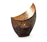 ROMINOX Cadeaux Porte-Bougie//éthylène Grand - Bol à Bougie Artistique, Effets de lumière dorée avec Feuille d'or, Noël, Barbecue, Saint-Valentin, Fête des mères ; Environ 11 x 8 x 14,5 cm