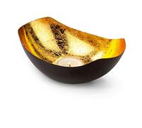 ROMINOX Photophore en métal satiné laqué Marron/doré 16,3 x 11,1 x 6 cm