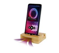 ROMINOX Présentoir pour Smartphone Amplify 3 en 1 - Support pour téléphone Portable et Tablette en Format Paysage et Portrait - avec amplificateur Audio pour Smartphone - Bois de Bambou