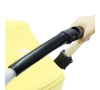 ROMIRUS Housse de poignée de poussette compatible avec Bugaboo Bee 5/6 - Accessoires de barre de pare-chocs avec fermeture éclair - En cuir végétalien - Noir