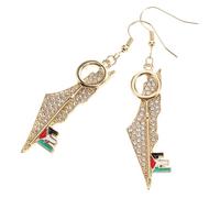 ROMISBABA 1 Paire De Boucles D'oreilles Pendantes Drapeaux De Palestine Boucles D'oreilles Drapeau National les Patriotiques les Palestine Scintillantes