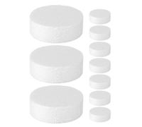 ROMISBABA 10 Blocs Cylindriques en Mousse Blanche Polystyrène 8X4 CM Disques en Mousse pour Loisirs Créatifs Mannequins de Gâteau Ronds Adaptés Pâtisserie Décoration Anniversaire et
