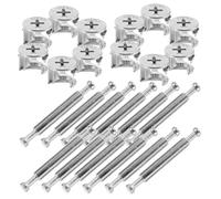 ROMISBABA 10 Ensembles Furniture Cam Lock Fasteners with Dual Head Screws and Adjustable Eccentric Wheel for Wardrobe Panel Fitting