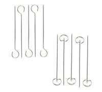 ROMISBABA 10 pièces Brochettes Bbq Acier Inoxydable Skewers Réutilisables Longs pour Viande et Légumes Antirouille et Poignée Confortable pour Barbecue Maison et Extérieur