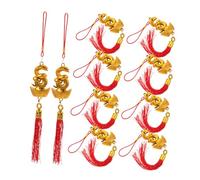 ROMISBABA 10 Pièces Décorations Suspendues du Nouvel an Serpent Doré Pendentifs Feng Shui pour Porte Voiture Arbre Fournitures Festival Printemps Symboles de Richesse