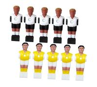 ROMISBABA 10 Pièces Figurines Joueurs Football de Table Résistantes Résine Accessoires de Remplacement pour Machine à Football de Bureau Lot de Noir Jaune et Blond Blanc