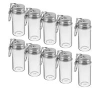 ROMISBABA 10 Pièces Lot de 10 Mini Bouteilles en Verre à Message 10 ML avec Couvercle, Porte-clés Flacons Décoratifs Transparents, Petits Bocaux DIY pour Mariage, Loisirs Créatifs et Voyages