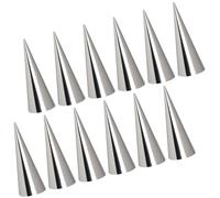 ROMISBABA 10 Pièces Moule Inox Conique pour Cornet de Crème Réutilisable pour Cuisson et Préparation de Desserts en Spirale