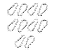 ROMISBABA 10 pièces Mousquetons Acier Inoxydable Résistants à Usure Crochets de Sécurité Polyvalents pour Randonnée Camping et Usage Quotidien Légers et Durables