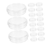 ROMISBABA 100 Pièces Lot de Plaques de Culture Plastique Transparent Résistant pour Microbiologie avec Surface et Espace Écriture Compatibles Laboratoire et Recherche Scientifique