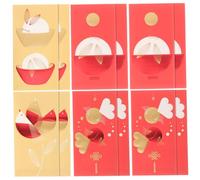 ROMISBABA 12 pièces An Chinois Enveloppes Rouges Petites Enveloppes Rigides pour Lot avec Motifs et Santé