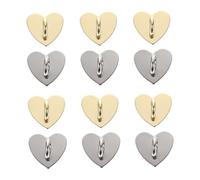 ROMISBABA 12 pièces Boucles Cœur Métal pour Coques Téléphone DIY Accessoires Décoratifs Personnalisables Or et Argent Ornements Coquilles Mobiles