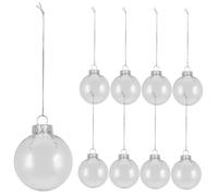 ROMISBABA 12 Pièces Ornements De Boule De Noël Globe Pendaison Dirigé Orbe Décorer Papa Décoration De Noël à Suspendre Transparent
