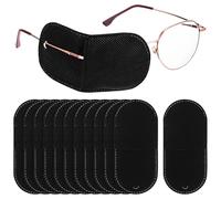 ROMISBABA 12 pièces Patch Lunettes pour Œil Fatigué Tissu Non Tissé Respirant Grand Format Noir Réutilisable et Confortable pour Entraînement de Œil Droit Soins Oculaires pour Adultes