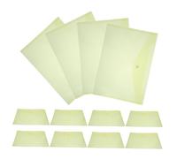 ROMISBABA 12 Pièces Pochette Document Transparente Jaune avec Bouton Pression Organisateur Rangement Résistant Lot de Dossiers pour Bureau et Stockage Documents