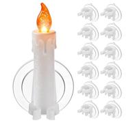 ROMISBABA 12 Pièces Ventouse Facile Transparent Électriques PVC Bougies en pour Pince Pratique et à Retirer pour Bougies sans Flamme en Verre Fenêtres