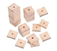 ROMISBABA 120 Pièces Parrot Chewing Toy Wood Blocks Unfinished Wooden Chips for Bird Shredding Accessories DIY Craft Safe Cage Accessories for Small and Medium Birds