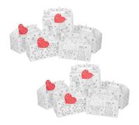 ROMISBABA 12pièces Boîtes Carton à Colorier pour Noël Grande pour Bonbons et Biscuits avec Poignées et Carte pour Activités Créatives