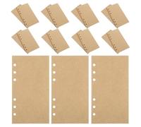 ROMISBABA 160 Pièces Recharge pour Carnet à Anneaux A6 160 Feuilles de Papier Kraft Naturel Vierges Perforées 6 Trous, Recharge de Papier à Écrire pour Agendas, Planificateurs et Cahiers