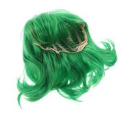 ROMISBABA 1ensemble Perruque Courte Verte Avec Écharpe Colorée Pour Costume Amusant Et Cosplay Accessoire De Déguisement