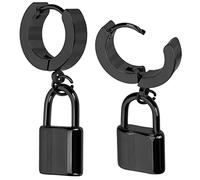 ROMISBABA 1Paire Boucles Oreilles Cerceaux Inoxydable pour Femmes Design Verrou Innovant Légères et Confortables Parfaites pour Usage Occasions Spéciales