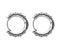 ROMISBABA 1paire Boucles Oreilles Punk Hip Hop Unisexes Métal Argenté Clous à Verrouillage Sécurisé Style Vintage Personnalisé Bijoux pour Hommes et Femmes