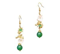 ROMISBABA 1paire Earrings Long Drop Ethnic Agate Chinese Style Dangle Flower Ear Pendant pour Femmes Elegance et Mystère Bohème