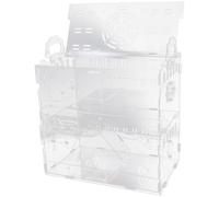 ROMISBABA 1pièce Cage pour Chinchilla et Hamster Acrylique Transparent Compact Petite Maison Portable pour Petits Animaux avec Poignée Aléatoire Villa Ludique pour Rongeurs