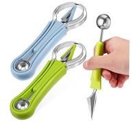 ROMISBABA 2 ensembles Set Outils de Sculpture de Fruits Acier Inoxydable Cuillère Bille Melon Trancheur Pastèque et Cantaloupé et Facile à Nettoyer pour
