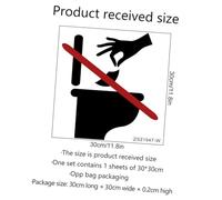 ROMISBABA 2 feuilles Panneau Toilette Adhésif Autocollant Amovible pour Abattant Wc Signalétique Salle de Bain pour Interdiction Papier Décor Mural Hygiénique
