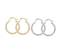 ROMISBABA 2 paires Boucles Oreilles Pendantes Géométriques Rondes Métal Doré et Argenté Lot de Bijoux Mode pour Femmes et Filles Design Chic et Élégant