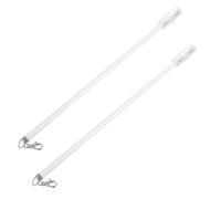 ROMISBABA 2 pièces Baguettes Rideaux Blanches Alliage Aluminium Tiges Manuelles Légères pour Rideaux Accessoires Portables et Faciles à Installer Bâtons