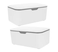 ROMISBABA 2 pièces Boîte Distributrice pour Lingettes avec Couvercle Réutilisable et Portable Organiseur Polyvalent pour Lingettes Humides et Petits Objets Lot de Gris Protection