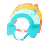 ROMISBABA 2 pièces Bonnet de Garçon Fille Ajustable Silicone Protège Yeux et Oreilles Imperméable pour Garçon Fille Bain et Shampooing Coloris Jaune et Vert