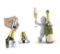 ROMISBABA 2 pièces Bouchons de Bouteille de Vin et Inox Scellage Sous Vide Étanche avec Pompe Conserve Fraîcheur et Bulles Indicateur de Date Rotatif Usage Maison Bar et Restaurant Finition